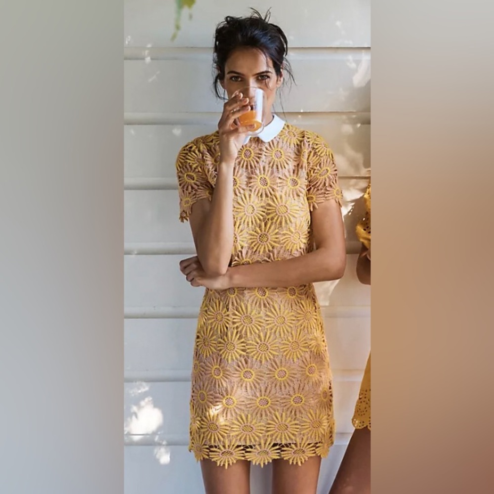 Anthropologie English Factory Sunflower Lace Dress
